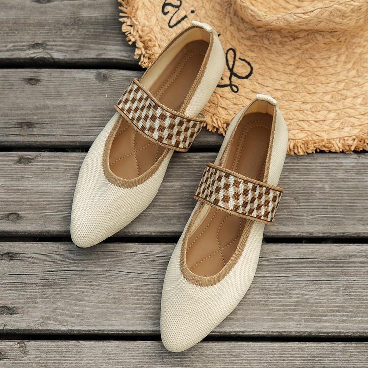Damen Ballerinas mit elastischem Riemen und atmungsaktiver Oberflächenstruktur EB