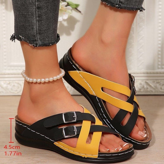 Damen Komfortable Clogs mit modischem Cross-Design EB
