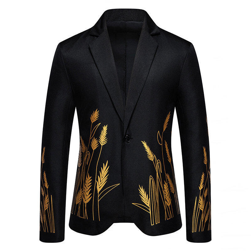 Herren eleganter Blazer mit floralen Stickereien EB