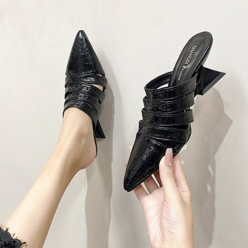 Damen elegante Sling Mules mit geometrischem Design EB