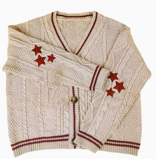 Damen Strickjacke mit dekorativem Sternen-Muster EB