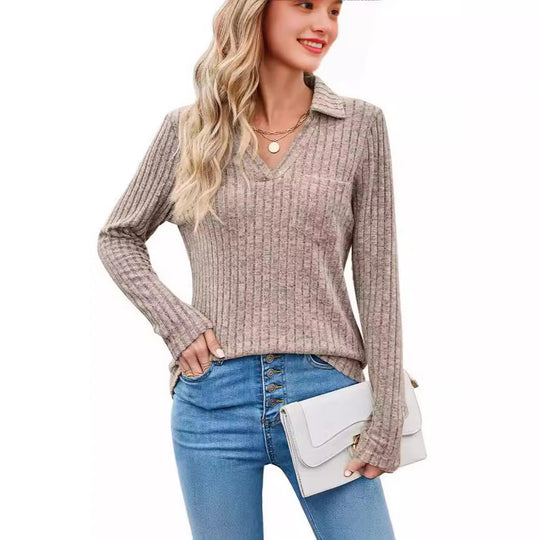 Damen Elegantes pullover mit strukturiertem Design EB