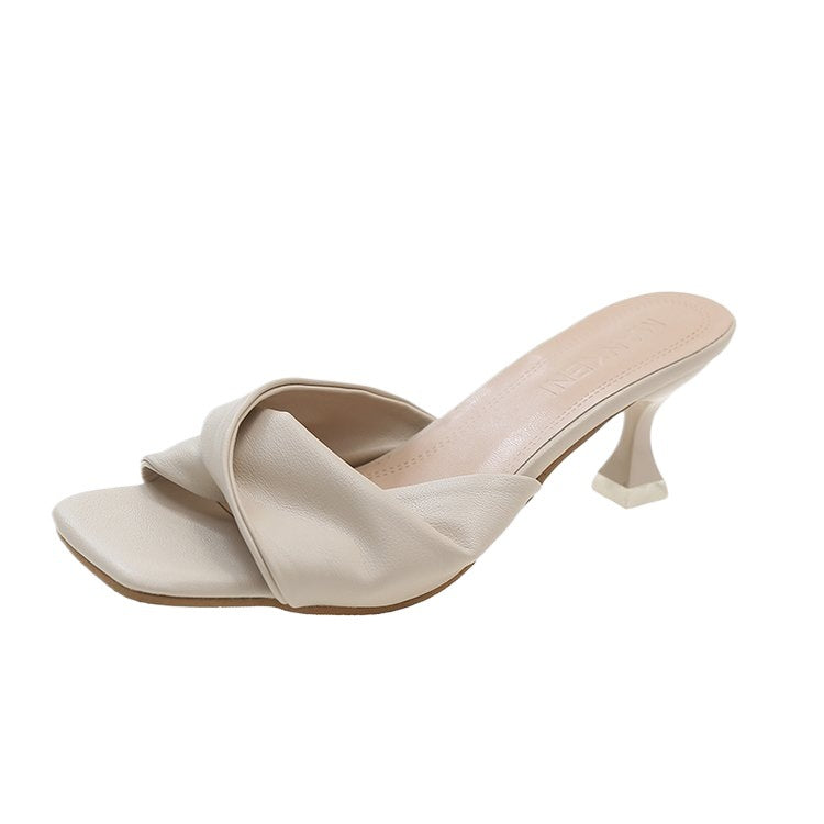 Damen Elegante Mules mit dekorativem Knoten EB