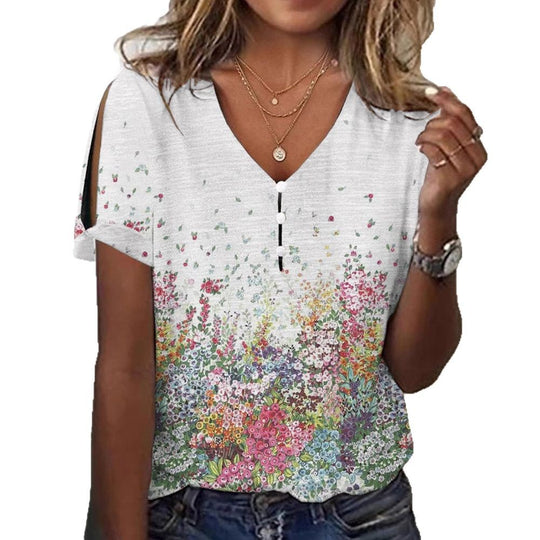 Damen Glitzernde V-Pullover Bluse EB