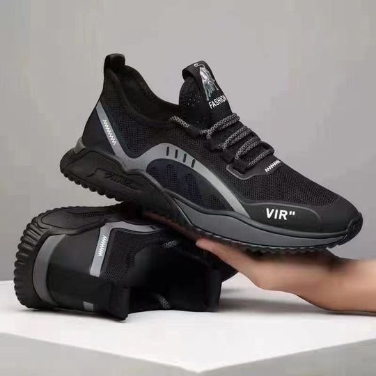 Damen modische Fitness-Sneaker mit atmungsaktivem Obermaterial und flexibler Sohle EB