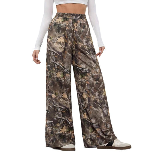 Damen Freizeit Palazzohose im modernen Camouflage-Design EB