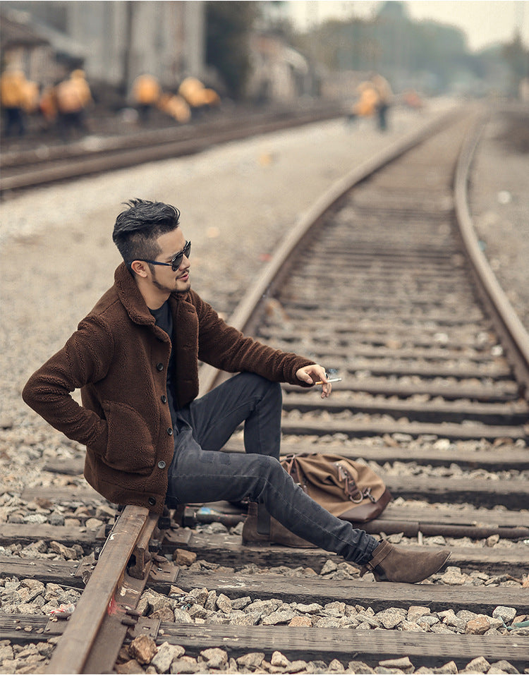 Herren gefütterte Thomaskapelle Jacke mit stilvollem Knopfverschluss und lässigem Design EB