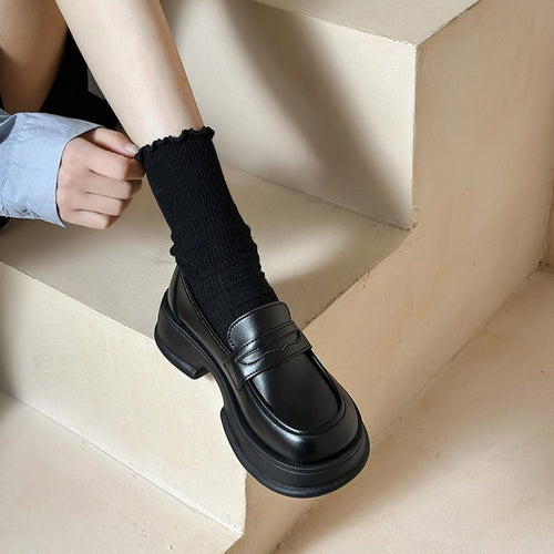 Damen elegante Loafers mit modischem Schnallendesign EB