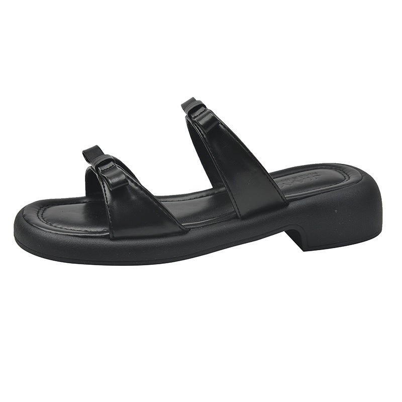 Damen Elegante Slip-On Sandalen mit modischen Schnallen EB