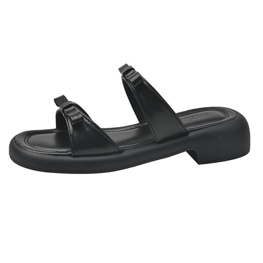 Damen Elegante Slip-On Sandalen mit modischen Schnallen EB