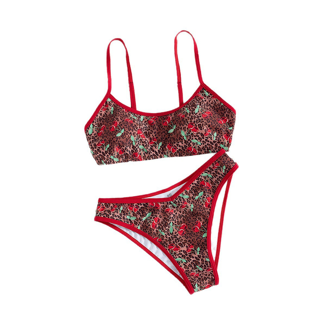 Damen Triangel-Bikini mit floralem Design und raffinierten Bindebändern EB