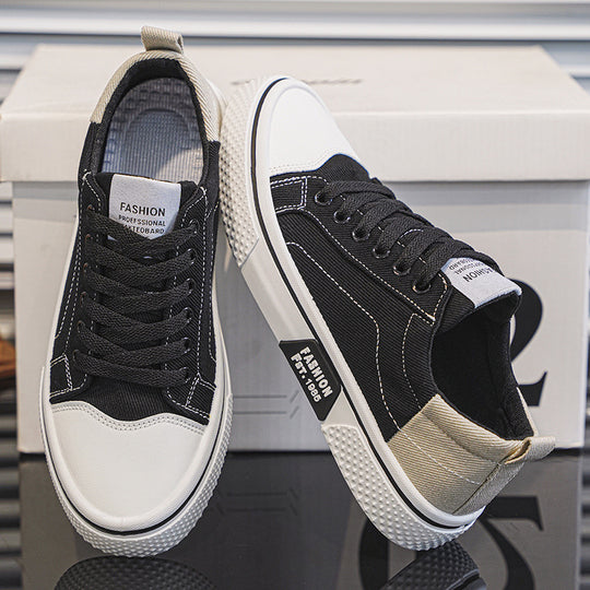 Damen Modische Skate-Sneaker mit strapazierfähigem Canvas-Obermaterial und rutschfester Sohle EB