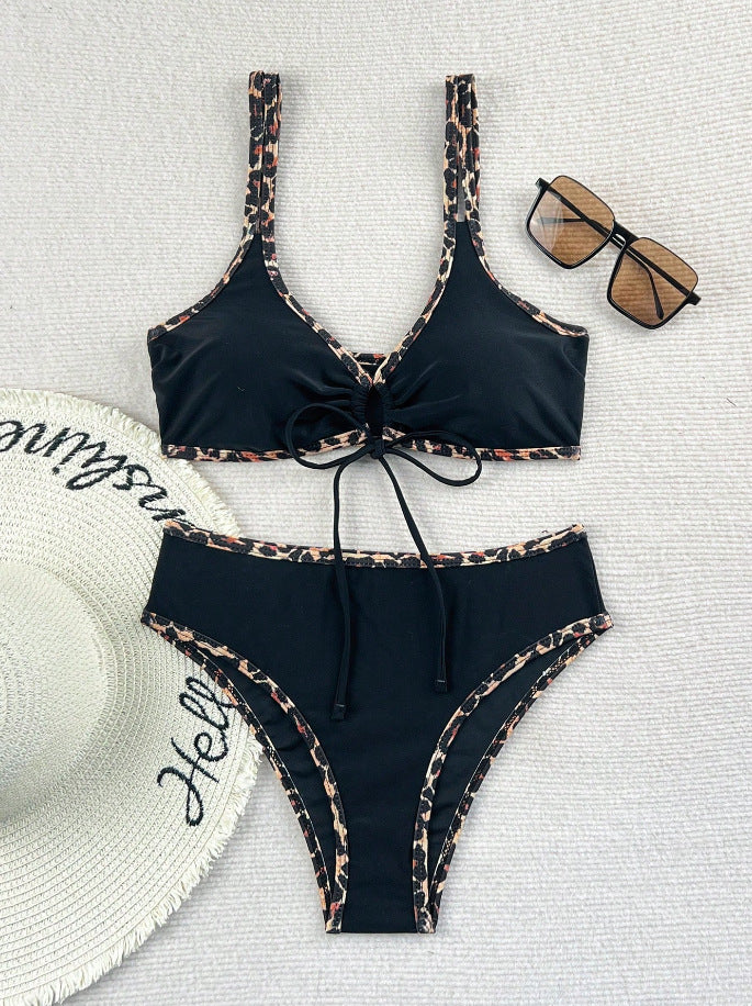 Damen Triangel-Bikini mit modischem Leopardenmuster EB