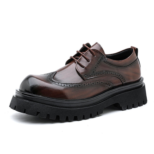 Damen elegante Schnürschuhe mit robustem Profil und durchgehender Gummisohle EB