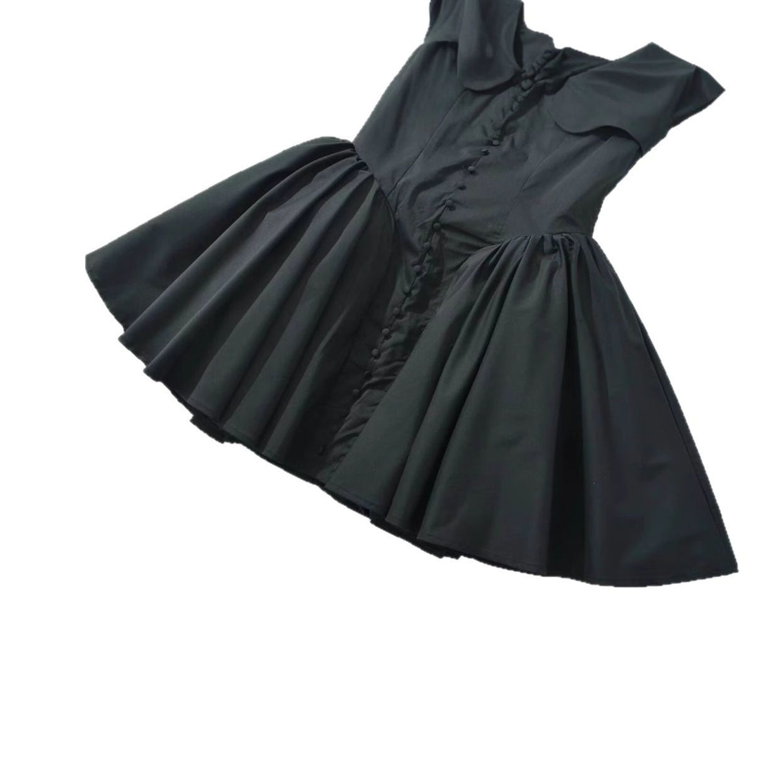 Damen Puffärmel Kleid mit taillierter Silhouette und elegantem Rüschensaum EB