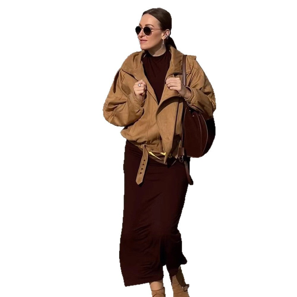 Damen lässige Wildlederjacke EB