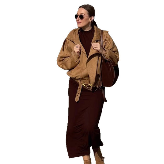 Damen lässige Wildlederjacke EB