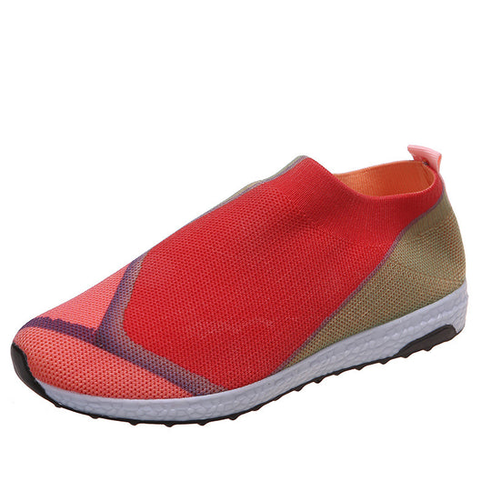 Damen Slip-On Sneakers mit atmungsaktiver Strick-Oberfläche und rutschfester Sohle EB