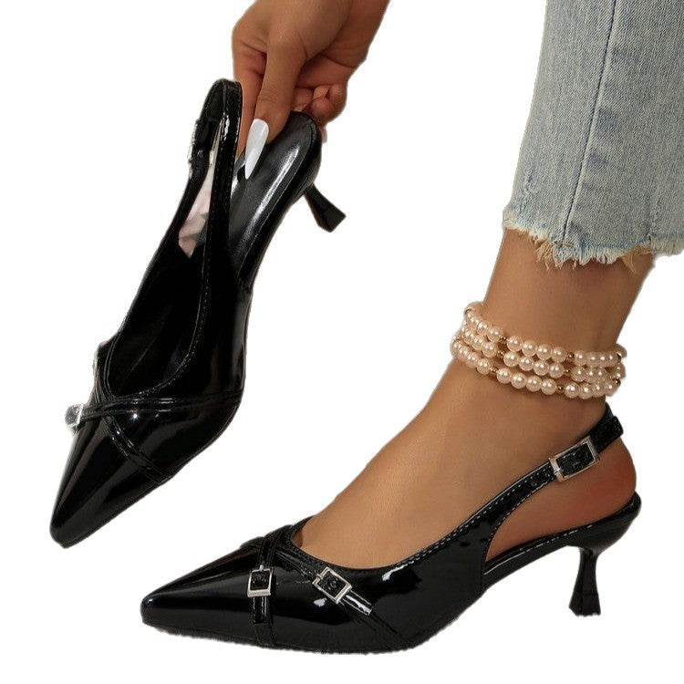 Damen Sling-Pumps mit elegantem Riemendesign und komfortablem Blockabsatz EB