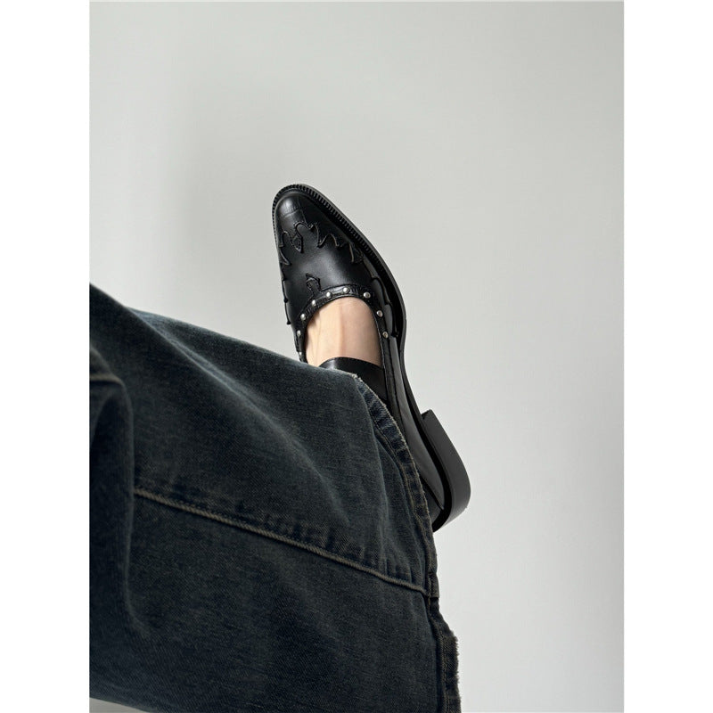Damen elegante Halbschuhe mit Schnallen und Ziernähten EB