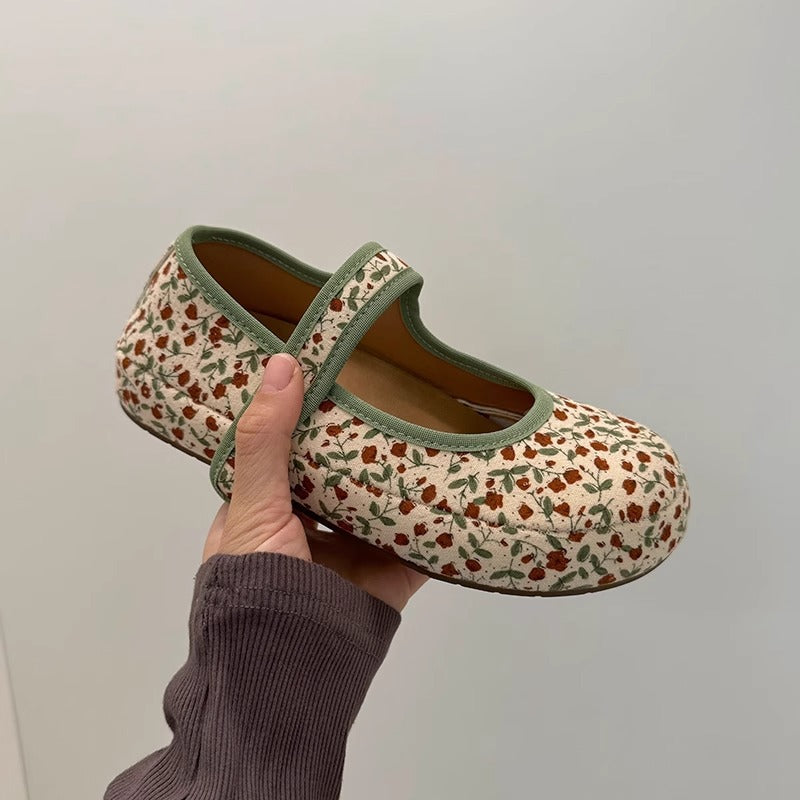 Damen Ballerinas mit bequemem Riemen und weichem Obermaterial EB