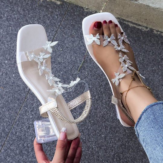 Damen Blumendekorierte Sandalen EB