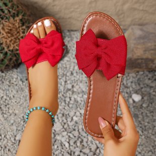 Damen Designer-Lounge-Sandalen mit raffiniertem Schleifendetail EB