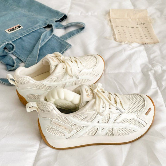 Damen sportliche Sneakers mit atmungsaktiver Mesh-Oberfläche und flexiblem Sohlenprofil EB