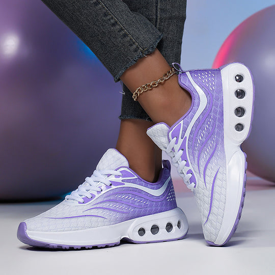 Damen nan sportive Strick-Laufschuhe mit belüfteter Luftkammersohle und ergonomischer Abrollsohle EB