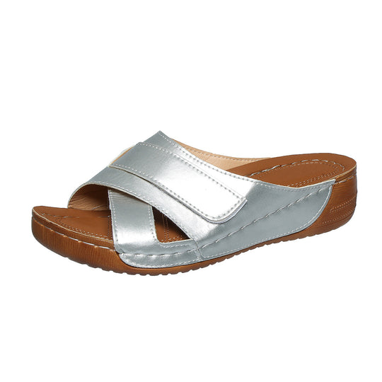 Damen Komfortable Clogs mit verstellbarem Klettverschluss EB