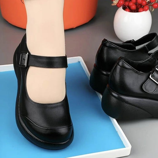 Damen Komfortable Halbschuhe mit verstellbarem Riemen und gepolsterter Innensohle EB