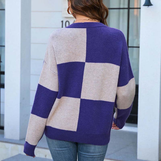 EB | Karierter Strickpullover