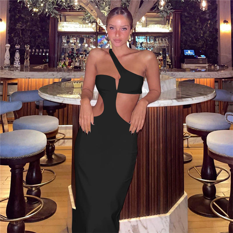 Damen Off-Shoulder Abendkleid mit asymmetrischer Ausschnitt EB