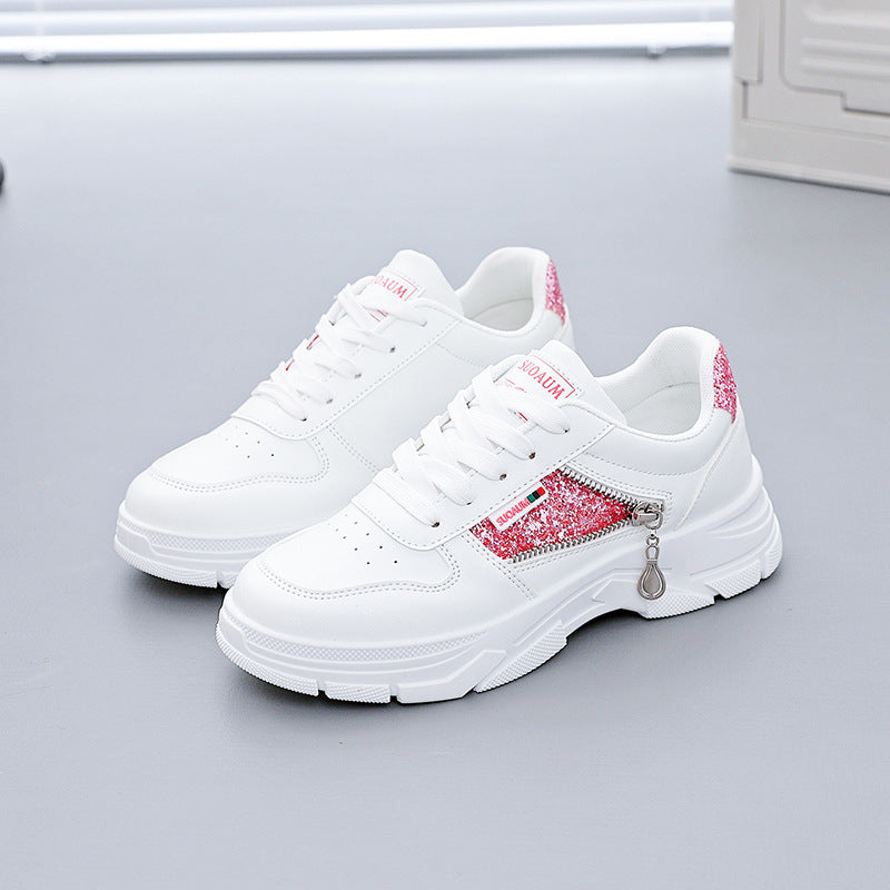 Damen Chunky Sneakers mit glitzernden Akzenten und rutschfester Sohle EB
