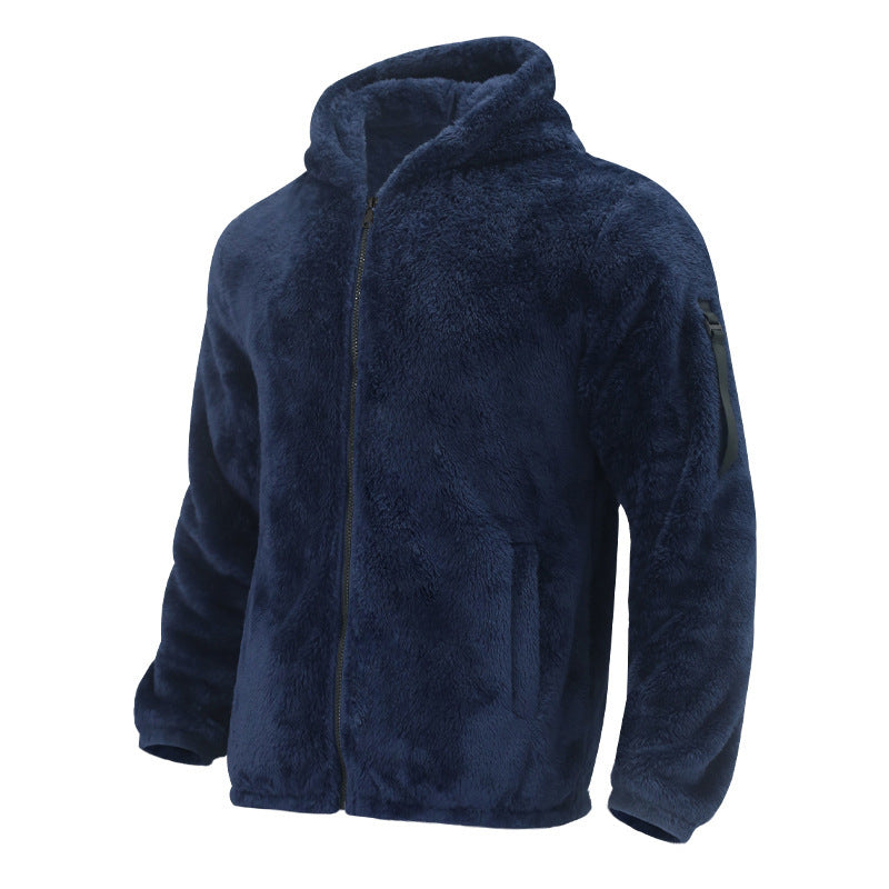 Herren Fleecejacke mit weichem Innenfutter und Kapuze EB