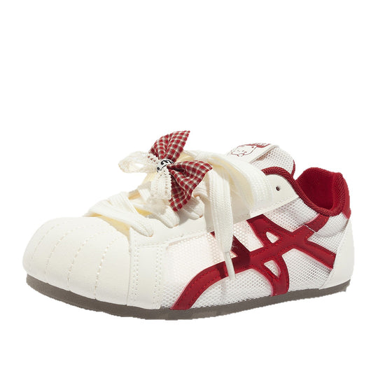 Damen Sportliche Sneakers mit verspieltem Schleifenakzent und atmungsaktivem Mesh-EB