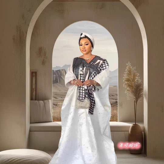 Damen Elegante ethnische Tunika mit erweiterten Ärmeln und einzigartigen Mustern EB