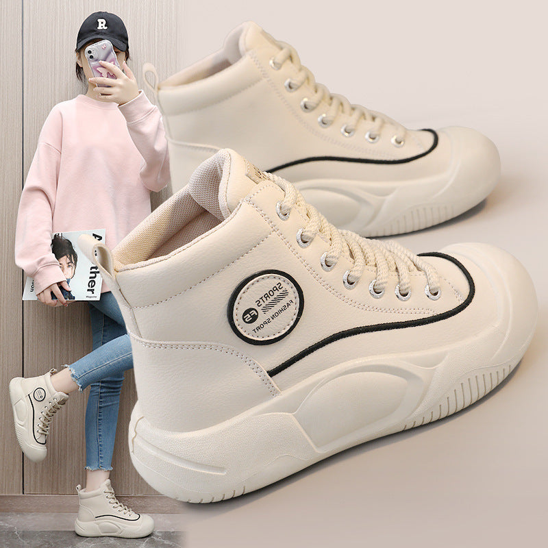 Damen modische High-Top Sneakers mit strapazierfähiger Sohle und sportlichem Design EB
