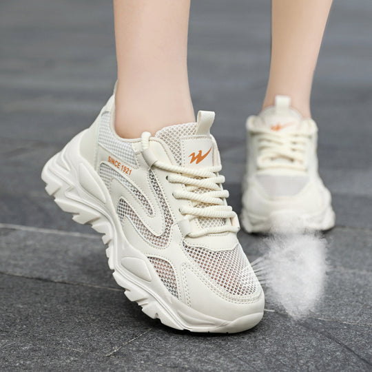 Damen Lauf- und Freizeitschuhe mit atmungsaktivem Mesh-Obermaterial und stoßdämpfender Sohle EB