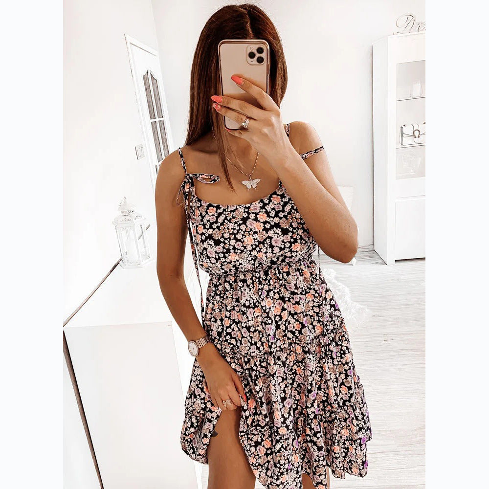 Damen Wonderland Kleid mit verspieltem Blumendruck und lässiger Passform EB