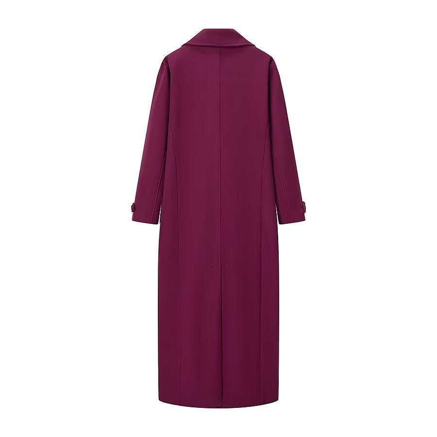Damen eleganter und lässiger Langmantel mit doppelter Knopfreihe EB