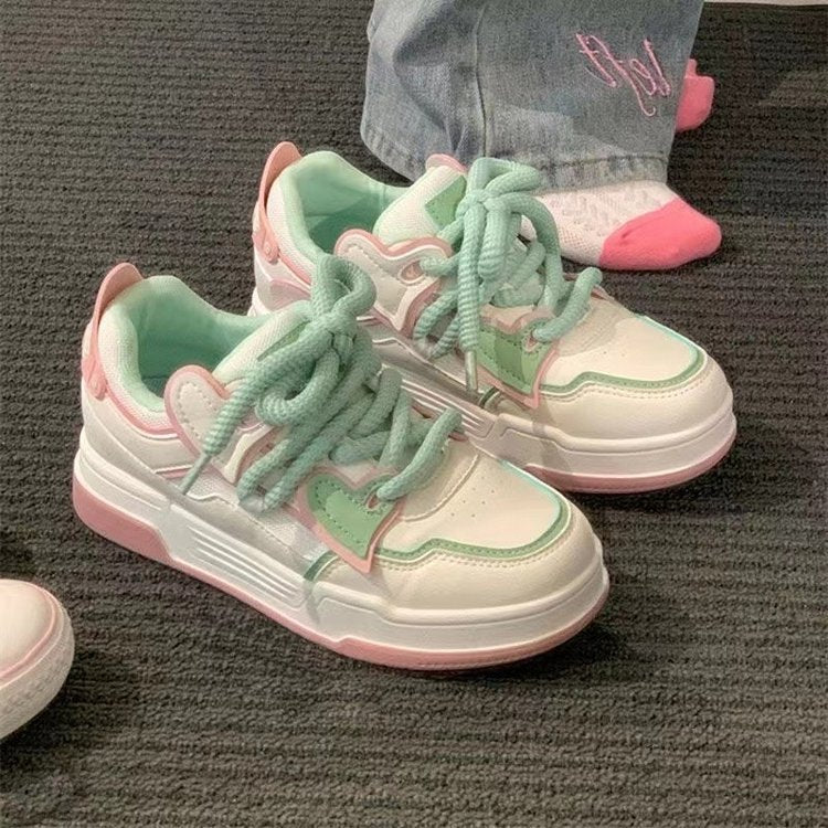 Damen Trendige Freizeitsneakers mit elastischen Schnürsenkeln und dämpfender Sohle EB