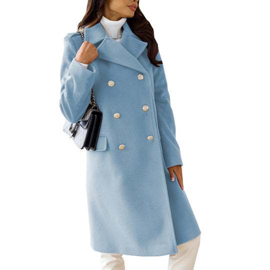 Damen Elegante und warme Wollmantel EB