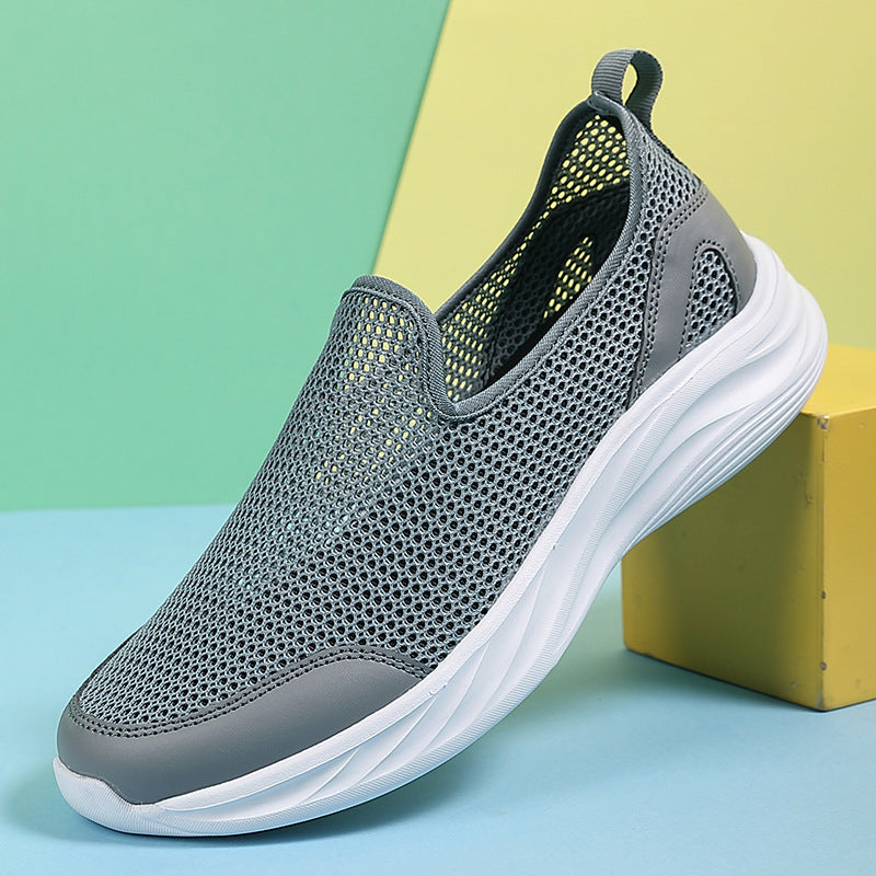 Herren nan atmungsaktiver Netz-Sportschuh mit Schlupfform und stoßdämpfender Laufsohle EB