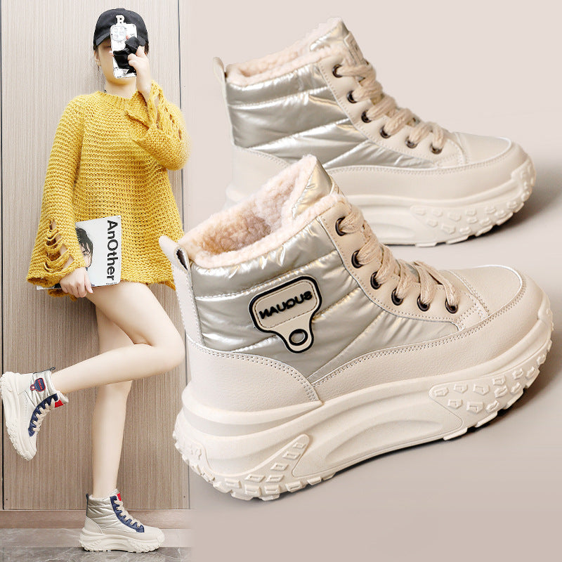 Damen Winterliche High-Top Sneaker mit kuscheligem Innenfutter und robustem Sohlenprofil EB