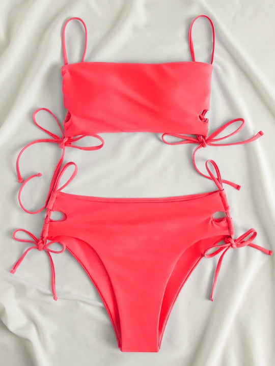 Damen Crop-Top Bikinioberteil mit verspielten Raffung EB