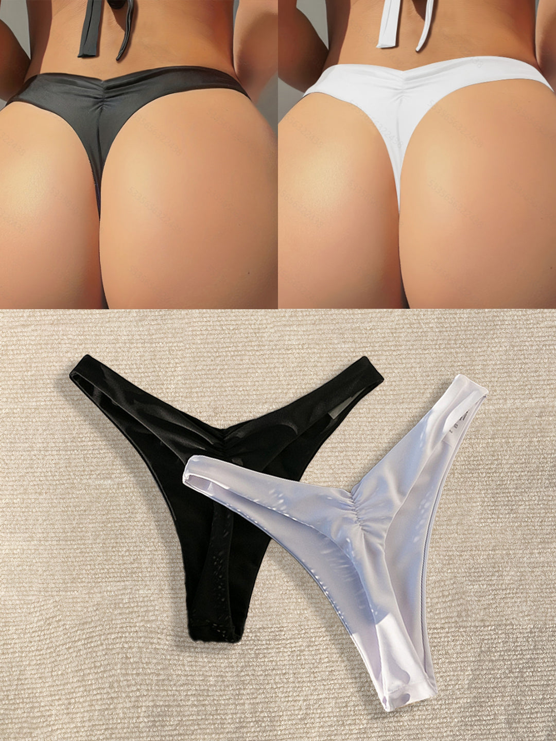 Damen Hochgeschnittener Bikini mit seitlichen Bindebändern EB