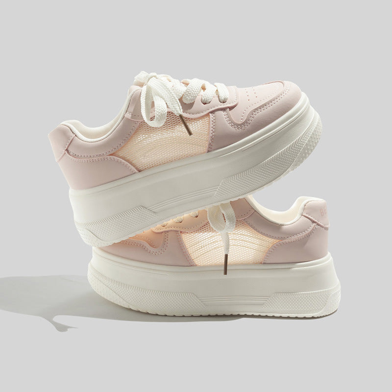 Damen Plattform Sneakers mit atmungsaktivem Mesh-Obermaterial und modischem Design EB