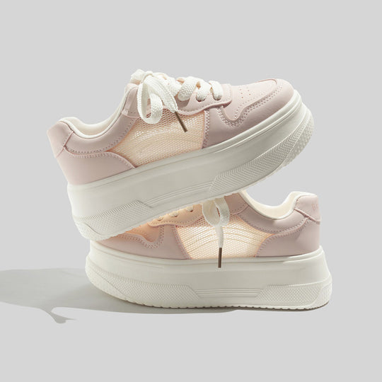 Damen Plattform Sneakers mit atmungsaktivem Mesh-Obermaterial und modischem Design EB