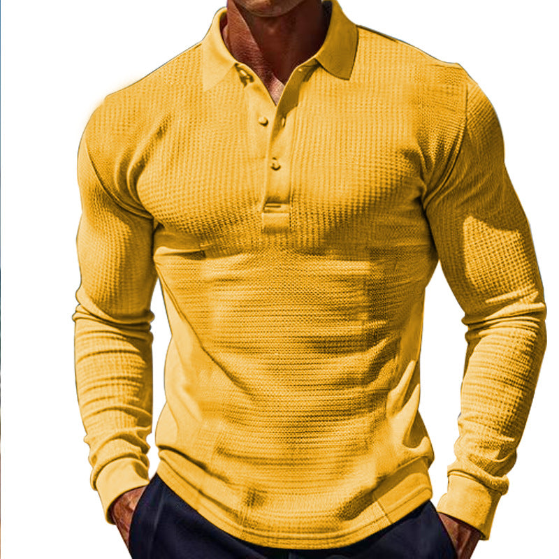 Herren Langarm-Henley-Shirt aus atmungsaktivem Strukturmaterial mit dekorativen Knöpfen EB